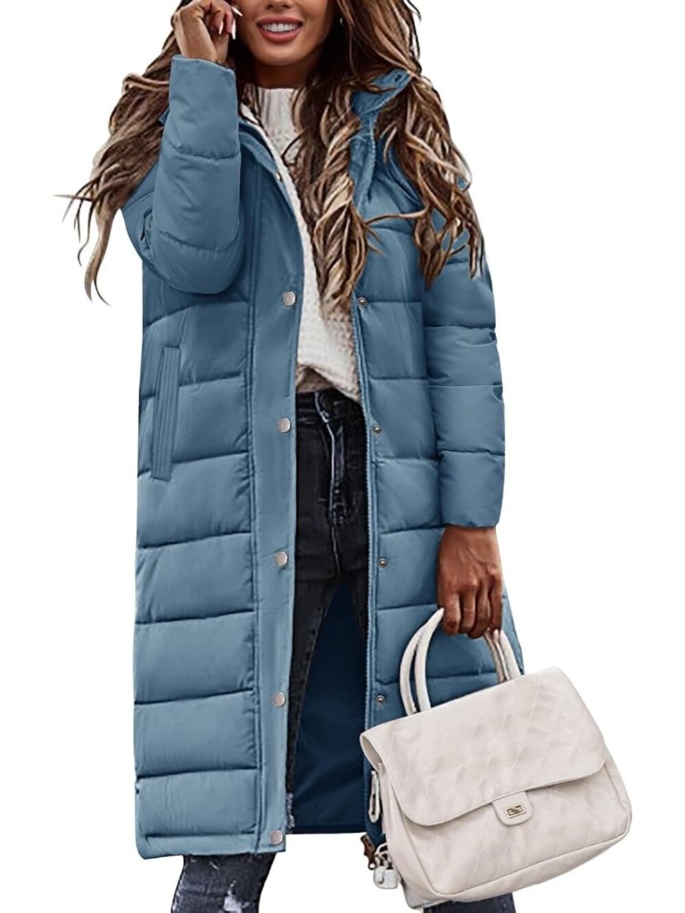 Cozy Hooded Long Puffer Jacket for Women - Stylish Winter Coat, Warm & Trendy